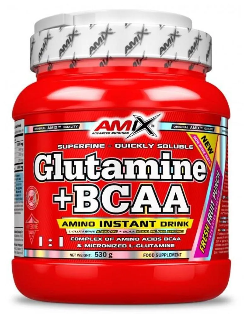 Amix Glutamin Bcaa-pulver 500g, Uncolor, One Size Amix Glutamin Bcaa-pulver 500g, Uncolor, One Size