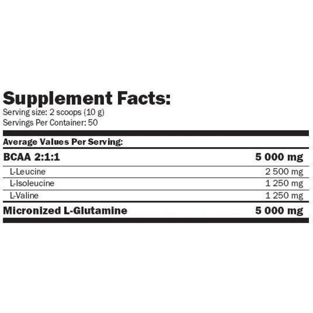 Amix Glutamin Bcaa-pulver 500g, Uncolor, One Size Amix Glutamin Bcaa-pulver 500g, Uncolor, One Size