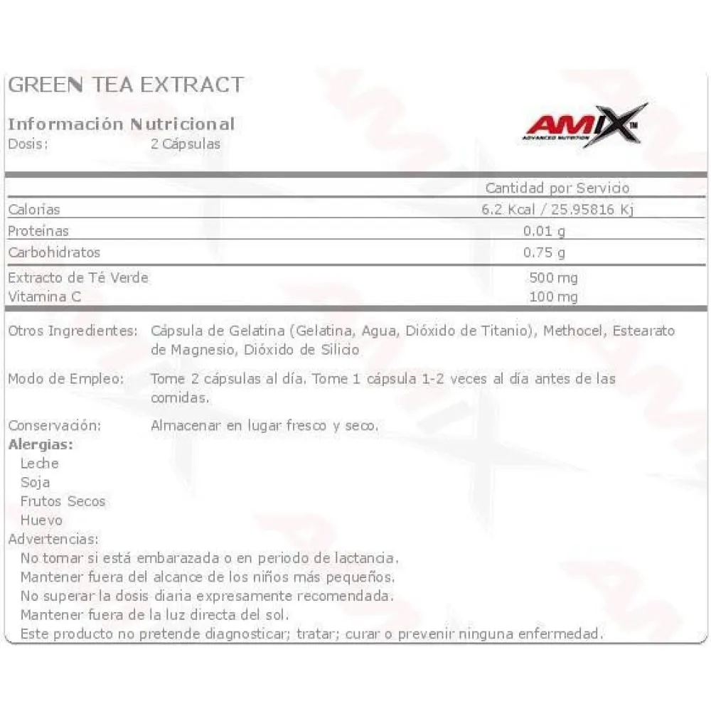Amix Grønn Te Med Vitamin C 100 Enheter, Uncolor, One Size