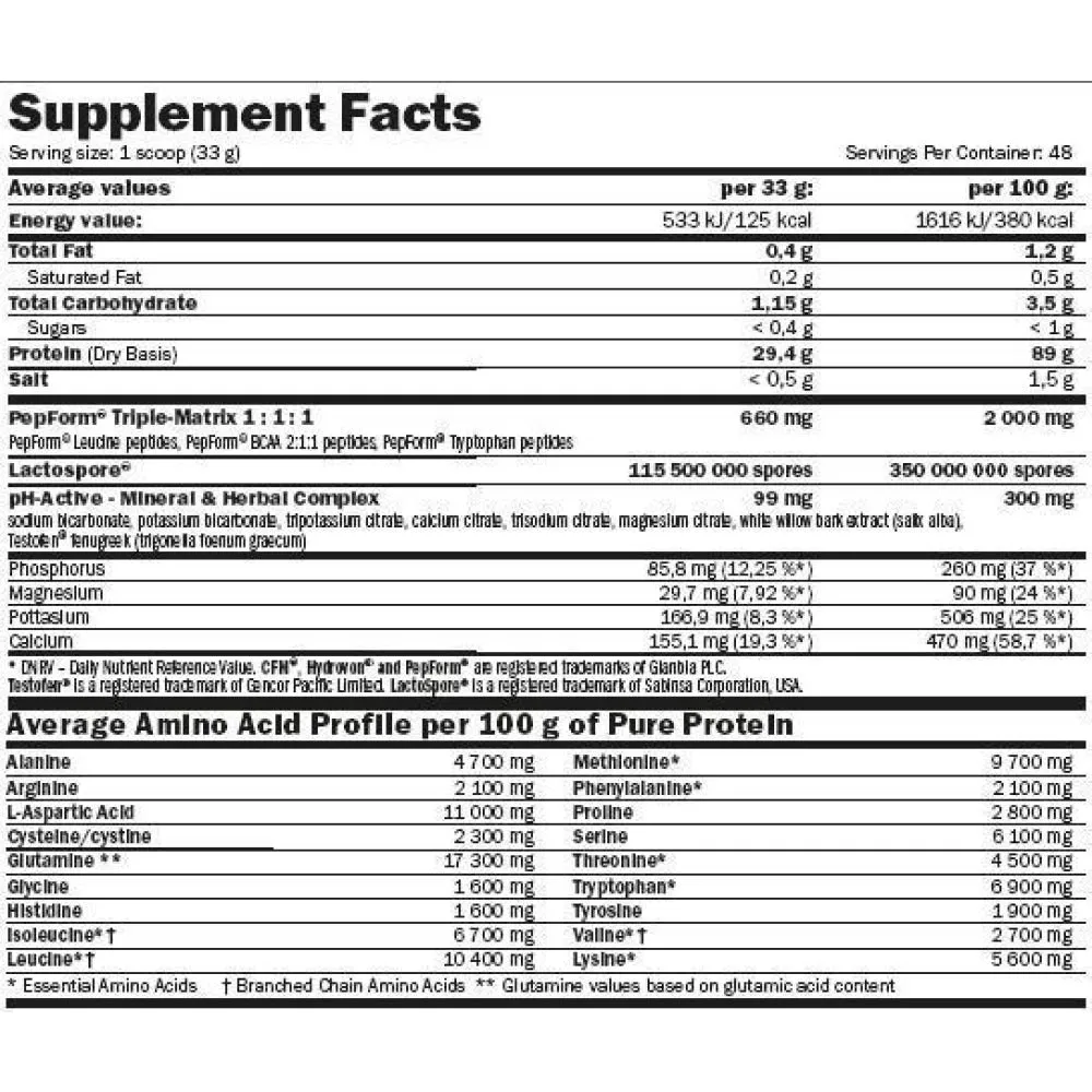 Amix Hydropure Myseprotein Peanøttsmør 1600g, Uncolor, One Size