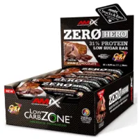 Amix Low Carb Zerohero Proteinbarerboks Dobbel Sjokolade 65g 15 Enheter