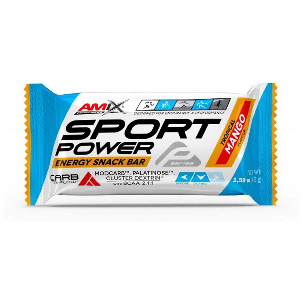 Amix Sport Power Energibar Boks Mango 45g 20 Enheter, Blue, One Size