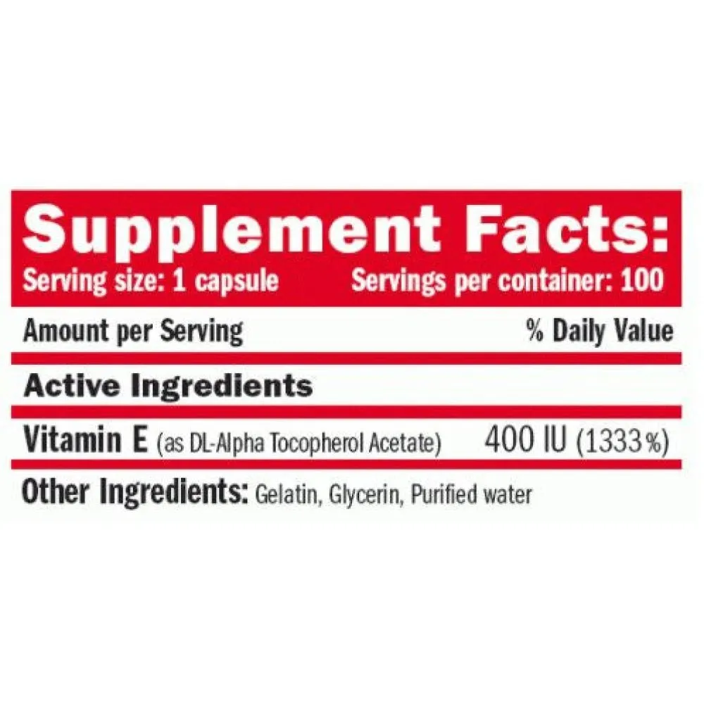 Amix Vitamin E 400 Ie 100 Enheter, Uncolor, One Size