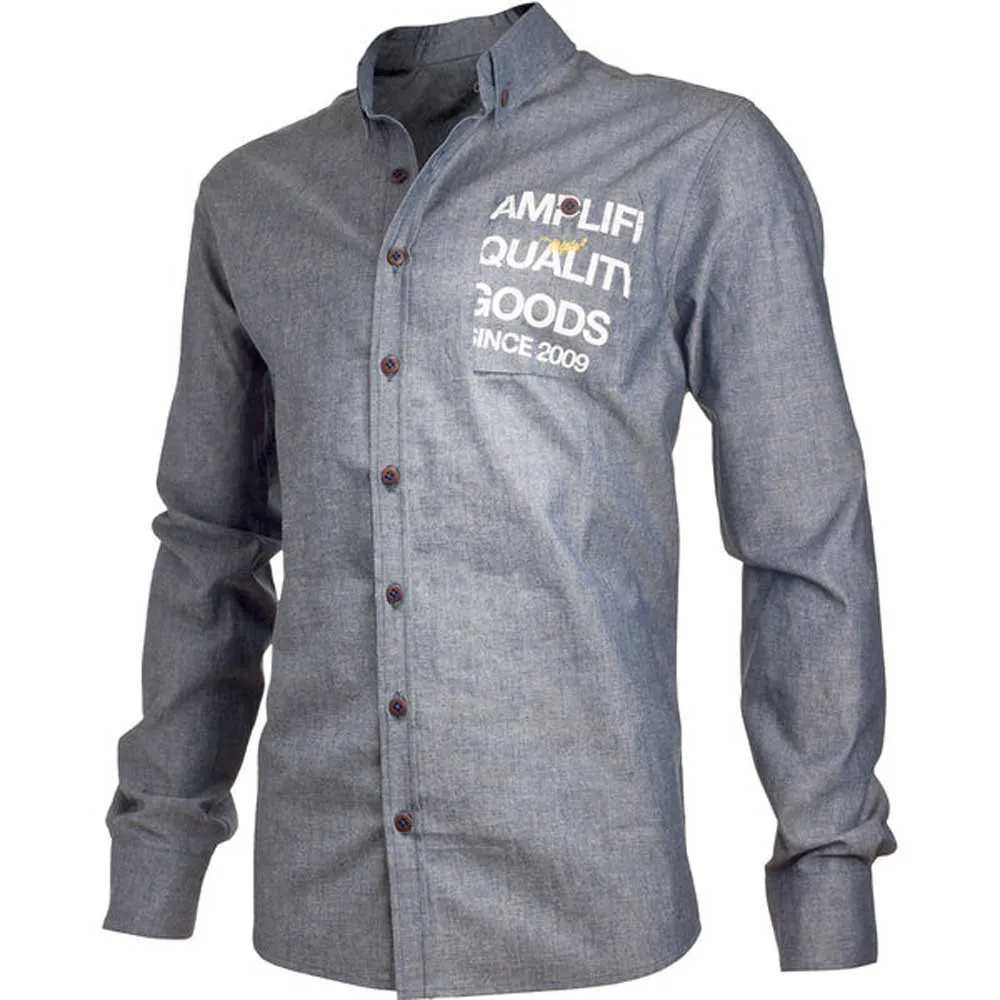 Amplifi Quality Goods Since 2009 Skjorte Med Lange Ermer, Denim, XL
