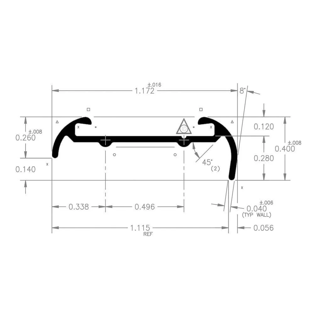 Ap Products Kort Leppeinnsats For Skinne 2.43 M, Polar white, One Size