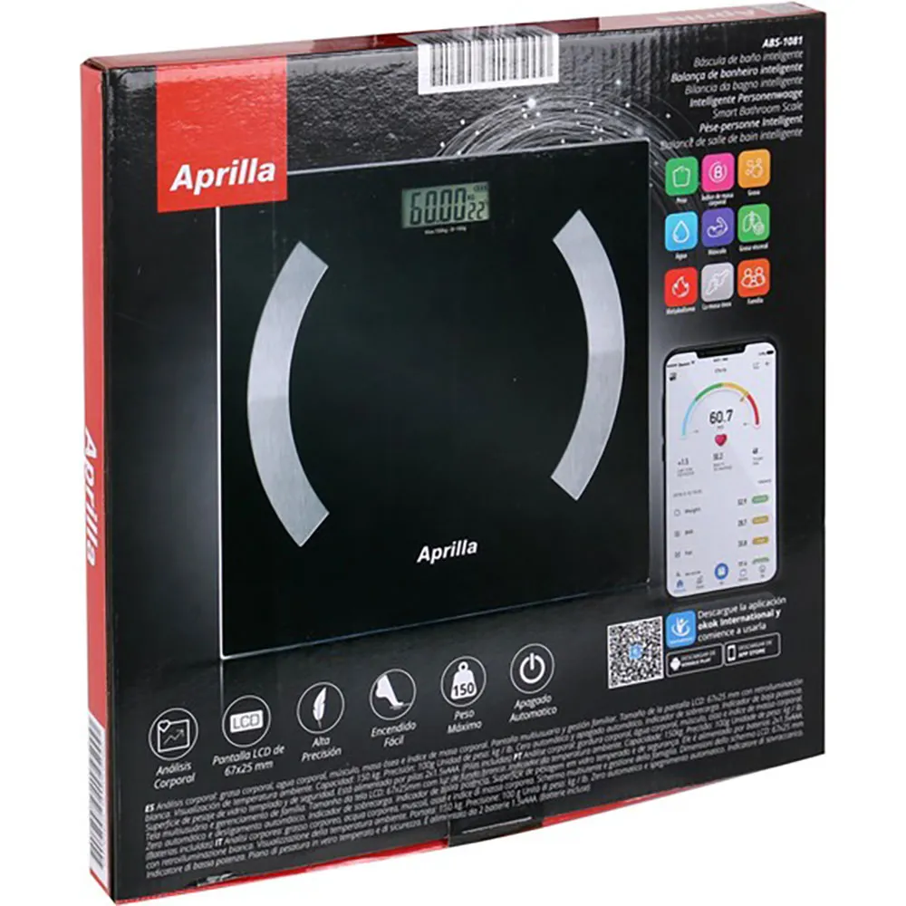 Aprilla Smart Baderomsvekt Med Bluetooth 150kg, Multicolor, One Size