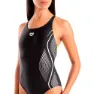 arena Grid V Back Graphic Badetøy female, Black / artic