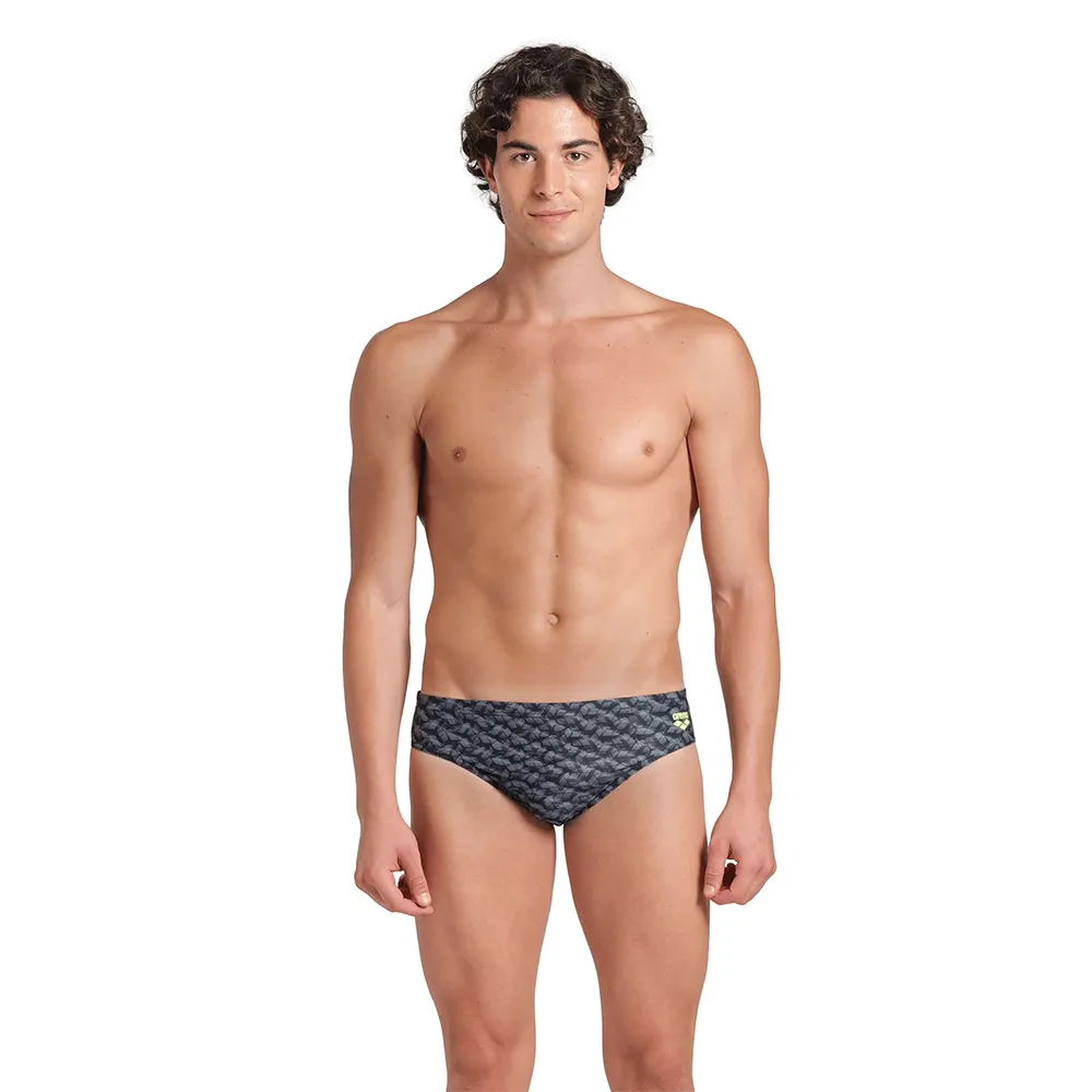 arena Monogram Badetrusser male, Dark sage multi