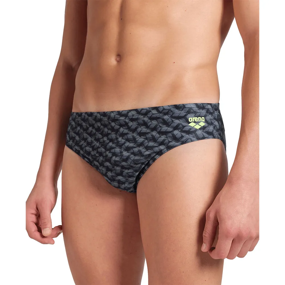 arena Monogram Badetrusser male, Dark sage multi