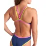 arena One Double Cross Badetøy female, Navy / fluo pink