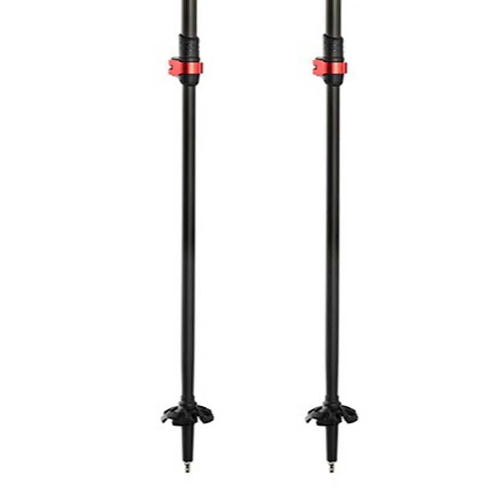 Arva Fuji Carbon 3 Parts Powerlock + Long Grip Spaserstokker, Black, 105-135cm