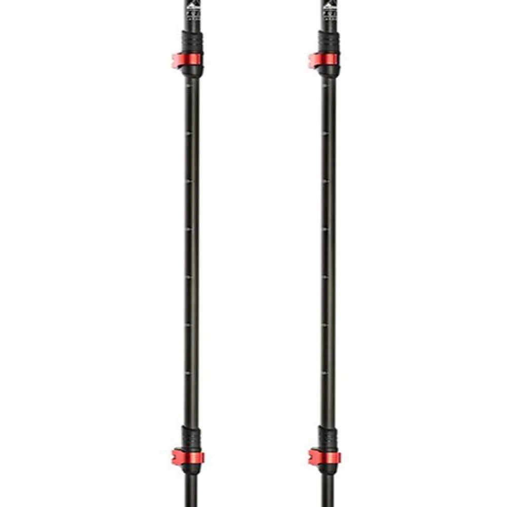 Arva Fuji Carbon 3 Parts Powerlock + Long Grip Spaserstokker, Black, 105-135cm