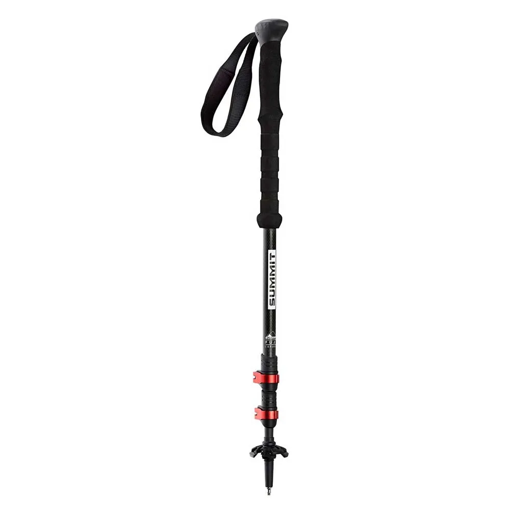 Arva Fuji Carbon 3 Parts Powerlock + Long Grip Spaserstokker, Black, 105-135cm