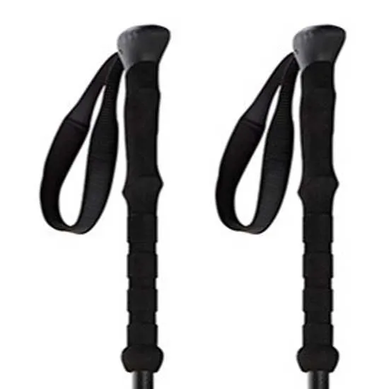 Arva Fuji Carbon 3 Parts Powerlock + Long Grip Spaserstokker, Black, 105-135cm