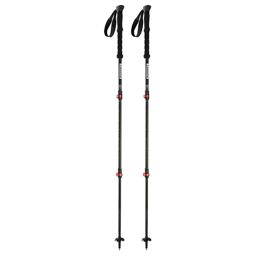 Arva Fuji Carbon 3 Parts Powerlock + Long Grip Spaserstokker, Black, 105-135cm