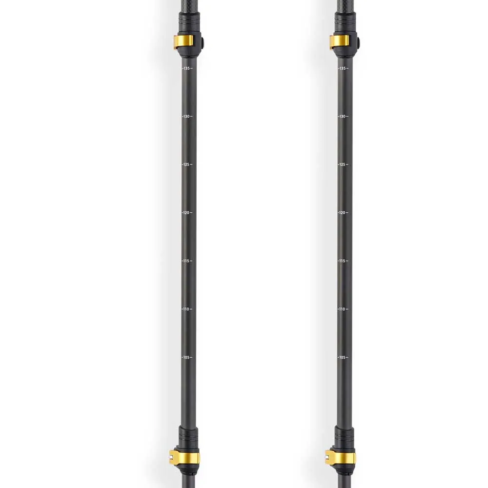 Arva Nepal Carbon 3 Parts Powerlock Cork Grip Spaserstokker, Black / gold, 105-135cm