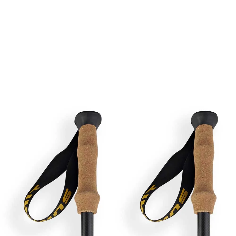 Arva Nepal Carbon 3 Parts Powerlock Cork Grip Spaserstokker, Black / gold, 105-135cm