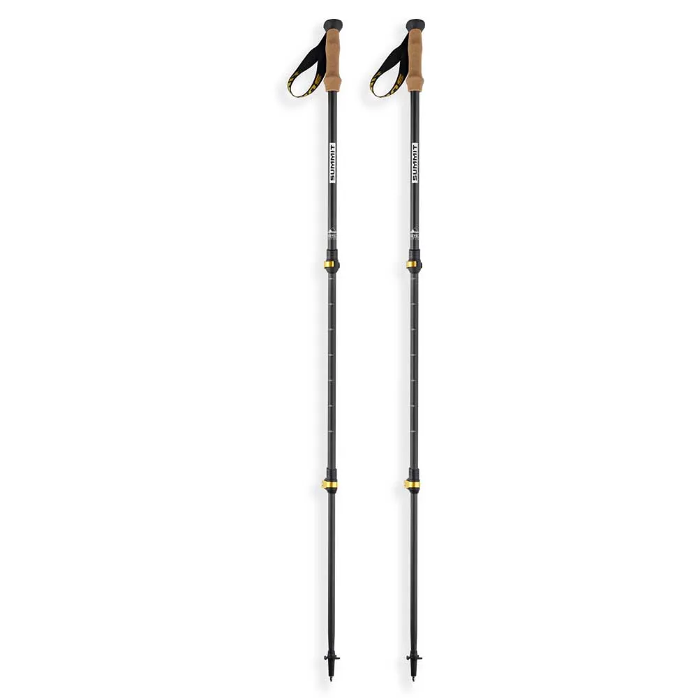 Arva Nepal Carbon 3 Parts Powerlock Cork Grip Spaserstokker, Black / gold, 105-135cm