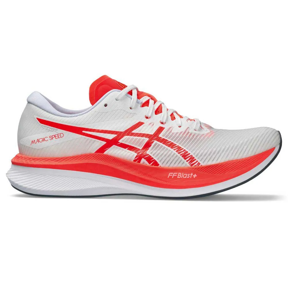 Asics Magic Speed 3 Løpesko male, White / sunrise red