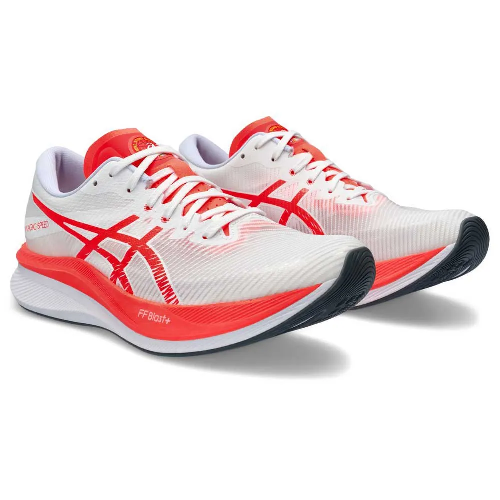 Asics Magic Speed 3 Løpesko male, White / sunrise red