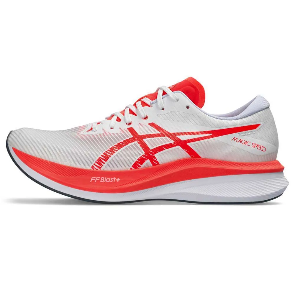 Asics Magic Speed 3 Løpesko male, White / sunrise red