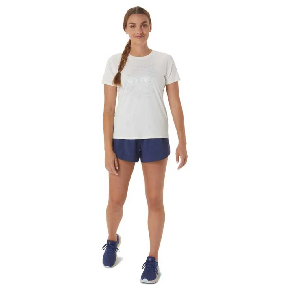 Asics Nagino Graphic Run Kortarmet T-skjorte female, Cream