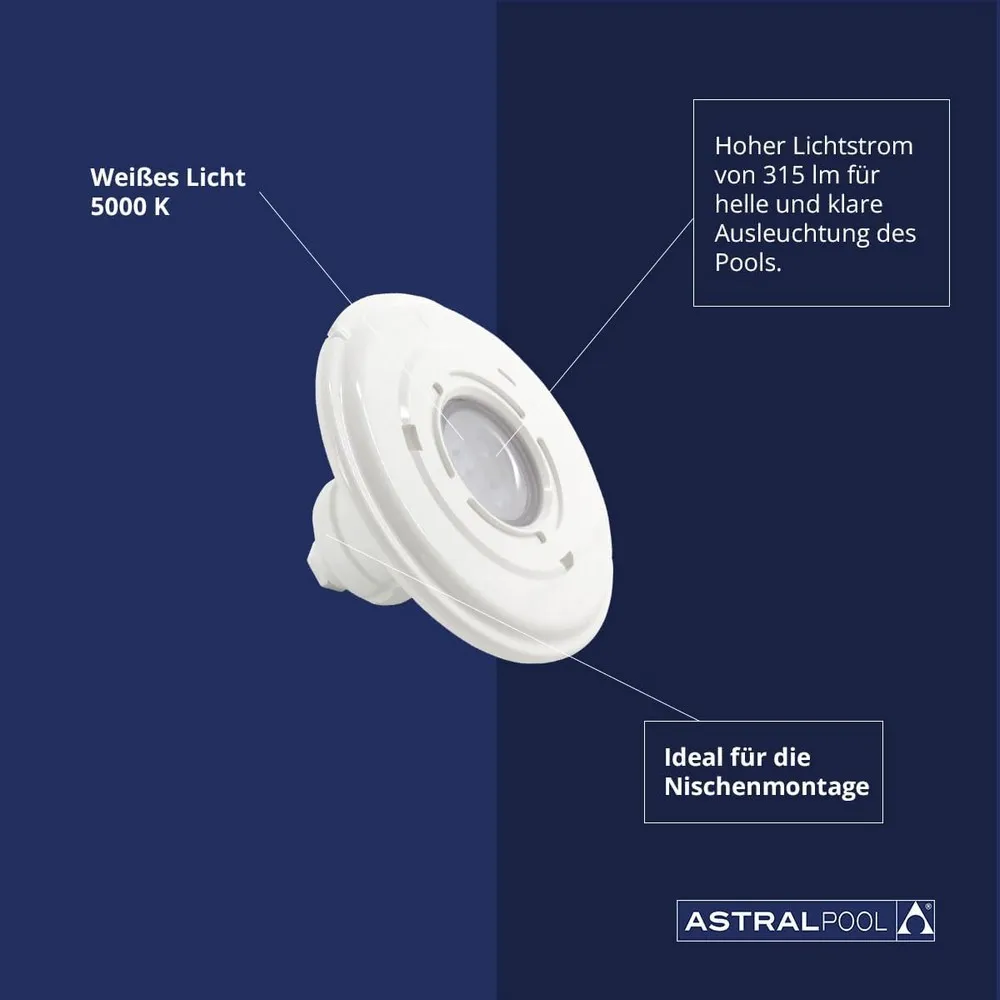 Astral 76680 Mini White Niche Mounted Projektor unisex, White, One Size
