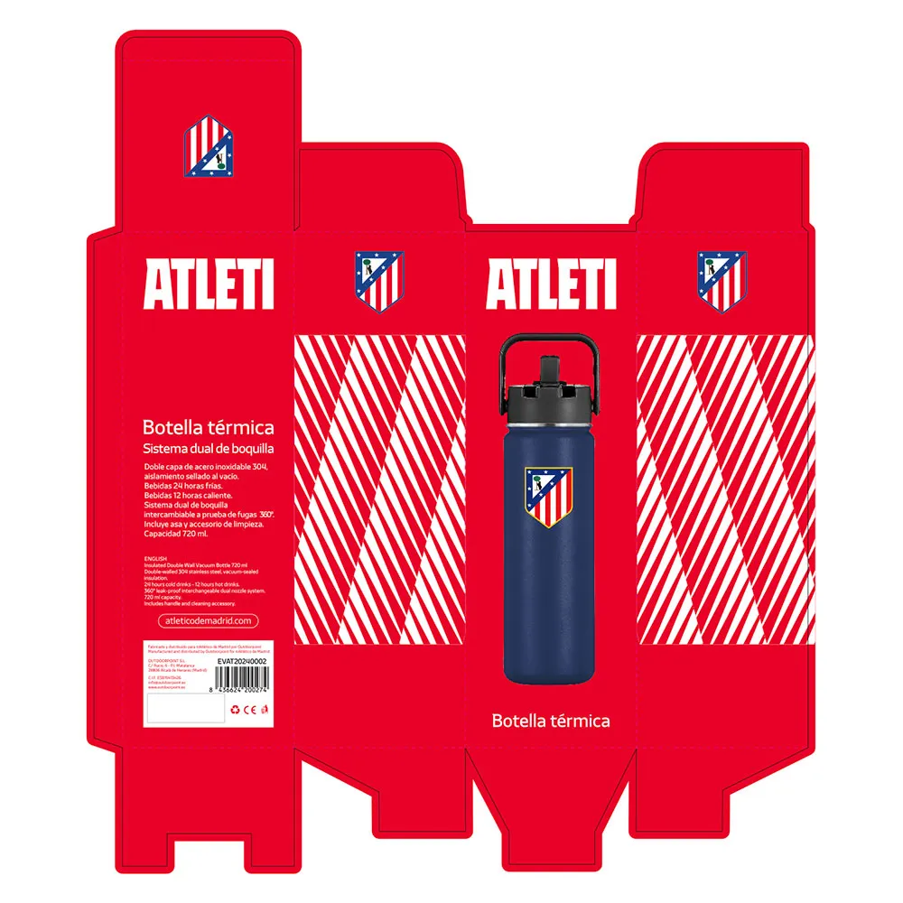 Atlet Termosflaske 720ml, White / red, One Size Atlet Termosflaske 720ml, White / red, One Size