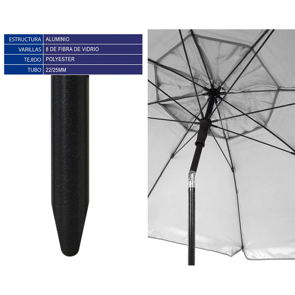 Atosa 22/25 Mm Orientable Oxford Aluminium Parasoll 180 Cm unisex Atosa 22/25 Mm Orientable Oxford Aluminium Parasoll 180 Cm unisex