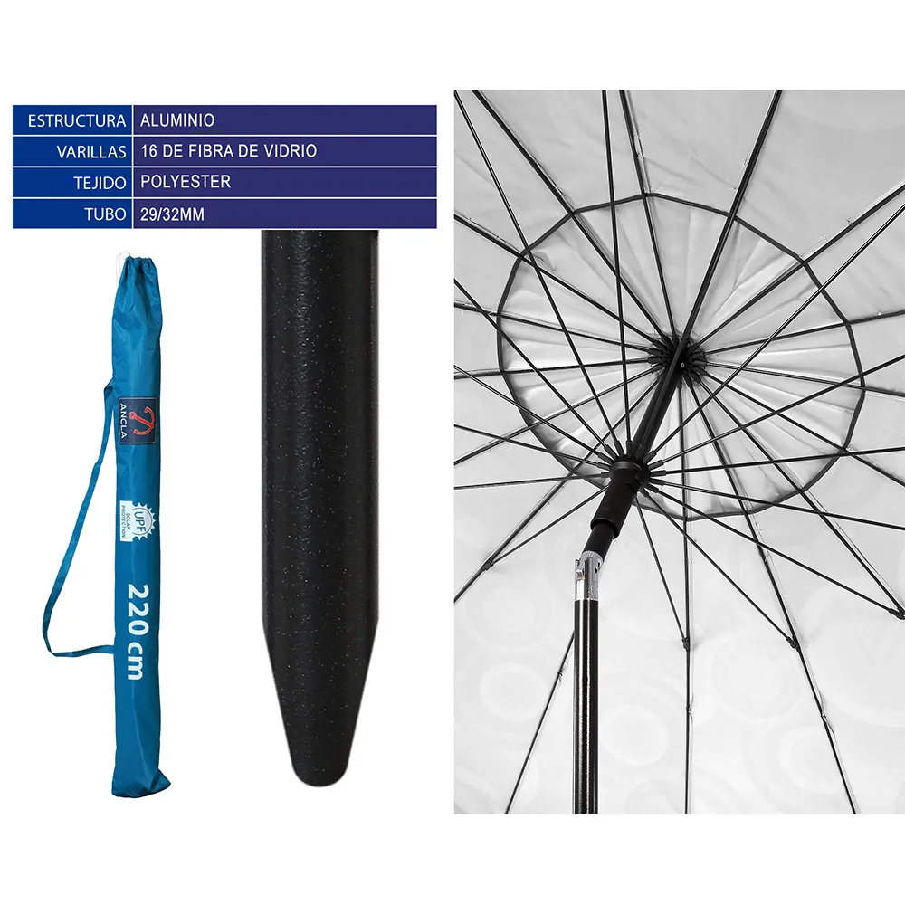 Atosa 29/32 Mm Orientable Oxford Aluminium Parasoll 29/32 Mm 220 Cm unisex, Multicolor, One Size Atosa 29/32 Mm Orientable Oxford Aluminium Parasoll 29/32 Mm 220 Cm unisex, Multicolor, One Size