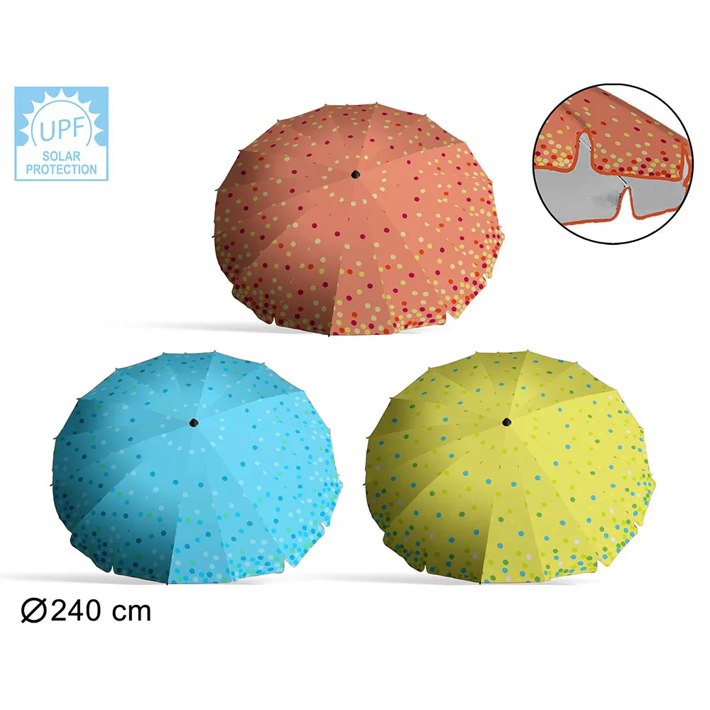 Atosa Nylon Justerbar Parasoll Med Kappe Upf 3 Assortert 29/32 Mm 240 Cm Refurbished unisex, Multicolor, One Size