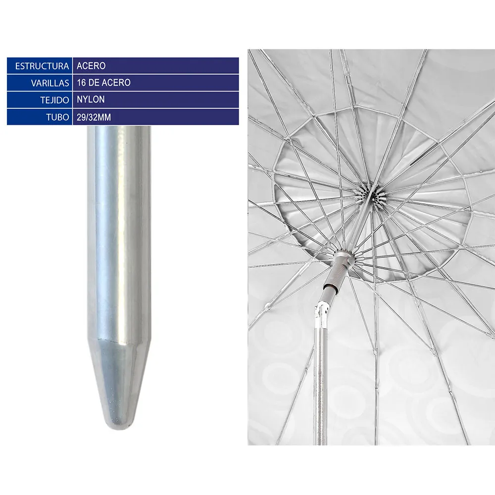 Atosa Nylon Justerbar Parasoll Med Kappe Upf 3 Assortert 29/32 Mm 240 Cm Refurbished unisex, Multicolor, One Size