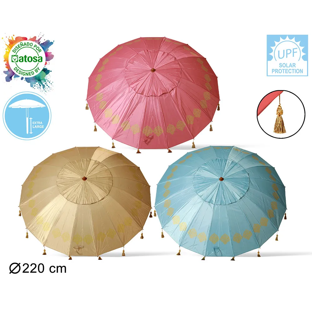 Atosa Orienterbare Orxford-frynser I Aluminium 3 Assortert Parasoll 29/32 Mm 220 Cm unisex, Multicolor, One Size
