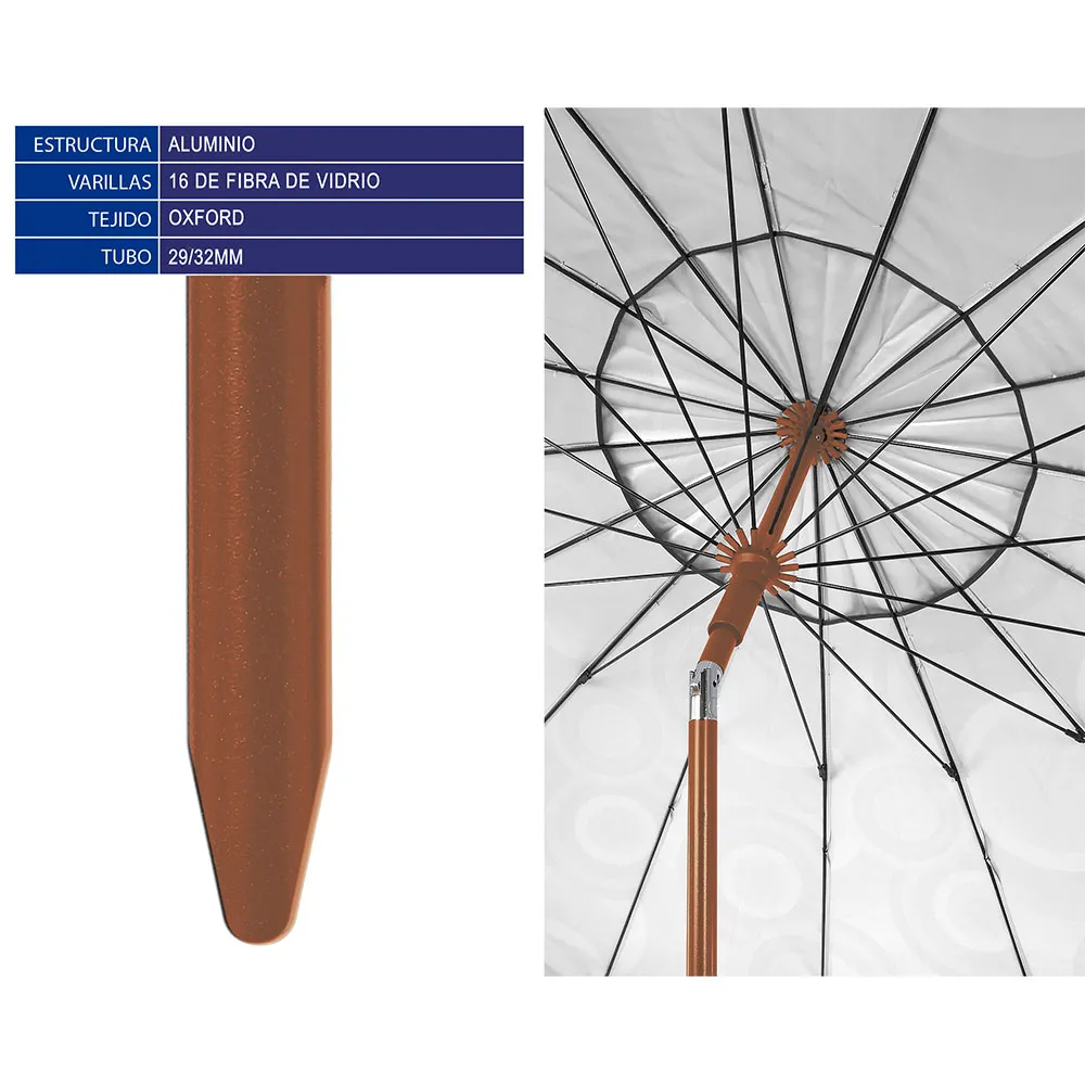 Atosa Orienterbare Orxford-frynser I Aluminium 3 Assortert Parasoll 29/32 Mm 220 Cm unisex, Multicolor, One Size