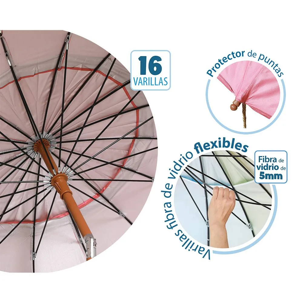 Atosa Strandparasol 220 Cm Refurbished unisex, Pink, One Size Atosa Strandparasol 220 Cm Refurbished unisex, Pink, One Size