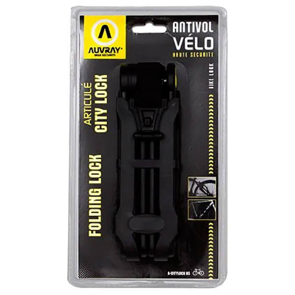 AUVRAY City Foldelås, Black / yellow, 85cm