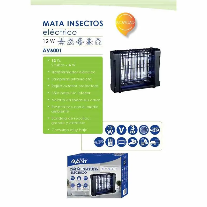 Avant Av6001 Elektrisk Insektfelle, Black, One Size