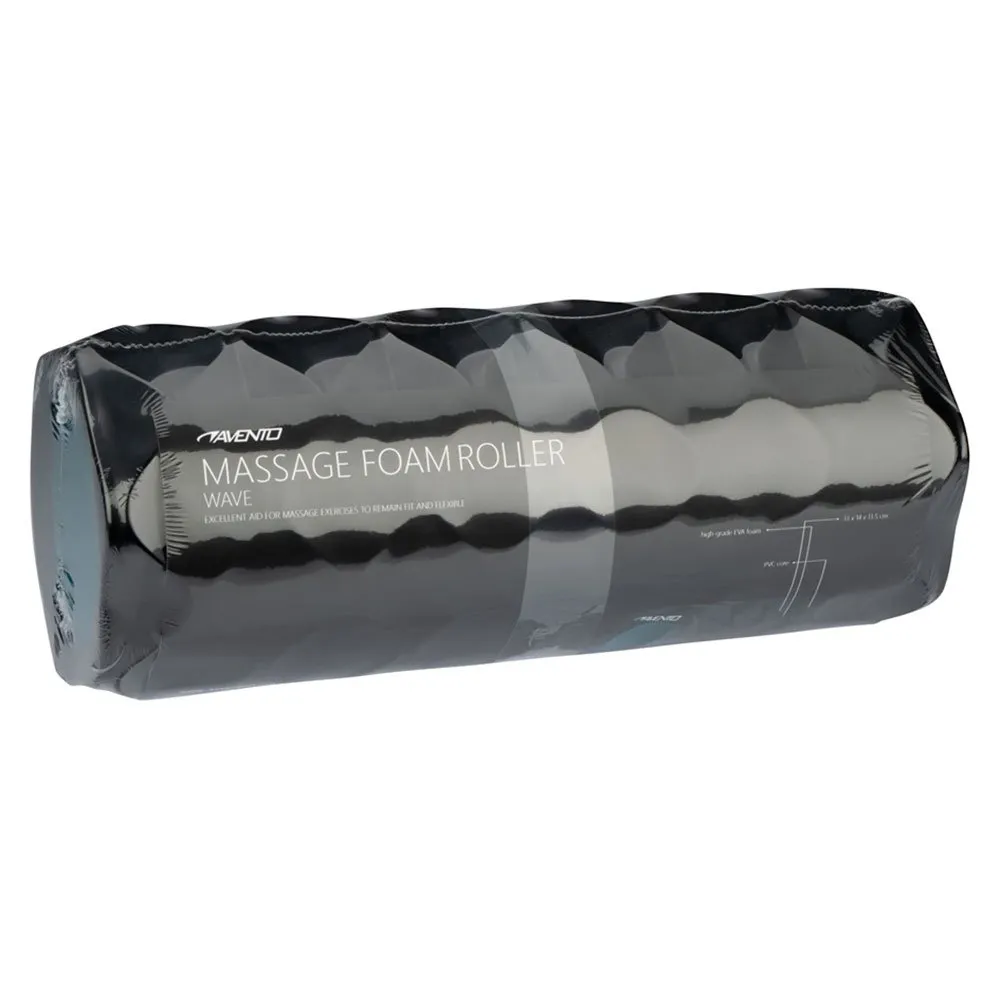 Avento Message Foam Wave Massasjerulle, Black / blue, 33cm Avento Message Foam Wave Massasjerulle, Black / blue, 33cm