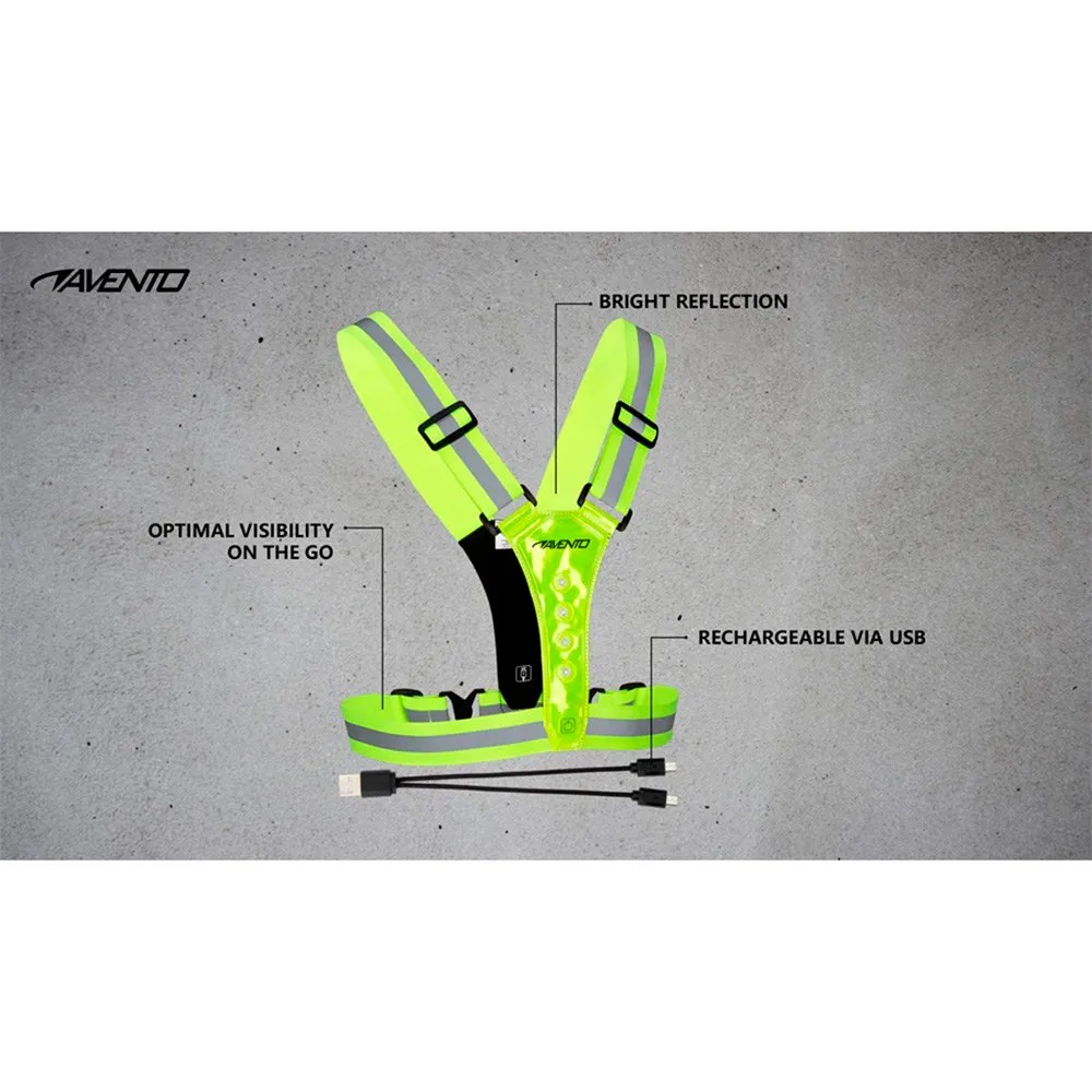 Avento Rechargeable Led Reflekterende Løpevest unisex, Fluorescent yellow, One Size Avento Rechargeable Led Reflekterende Løpevest unisex, Fluorescent yellow, One Size
