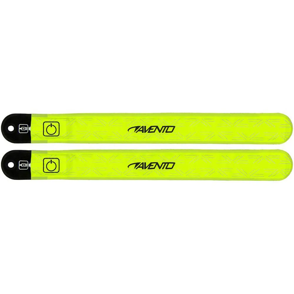 Avento Slap-on Rechargeable Led Armbånd 2 Enheter unisex, Fluorescent yellow / silver grey, One Size