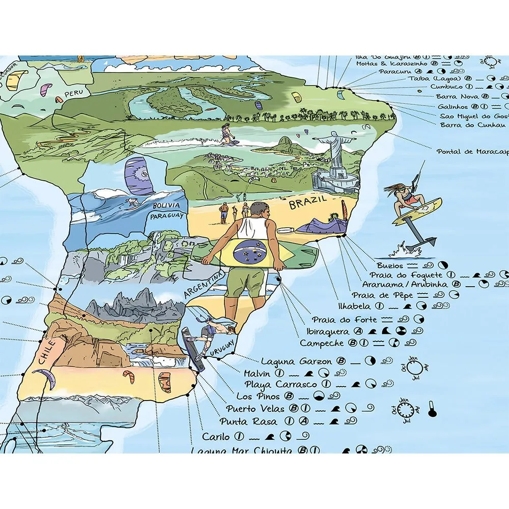 Awesome Maps Kitesurf Best Ing Spots In The World Kart, One size