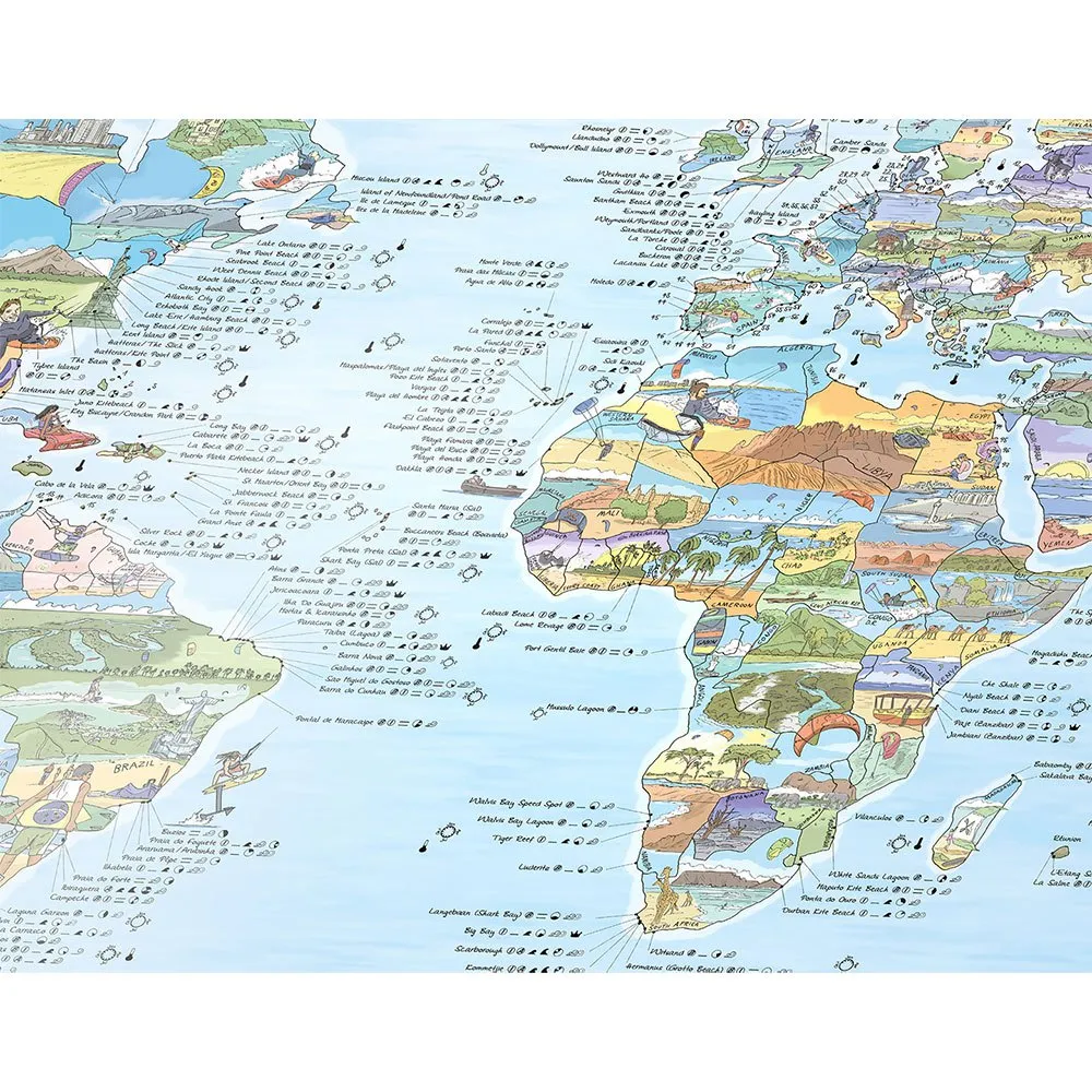 Awesome Maps Kitesurf Best Ing Spots In The World Kart, One size