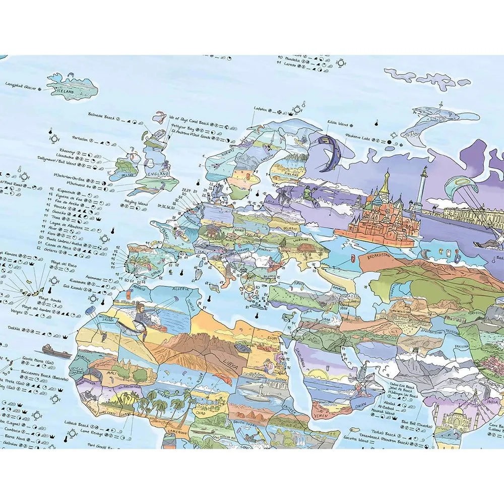 Awesome Maps Kitesurf Best Ing Spots In The World Kart, One size