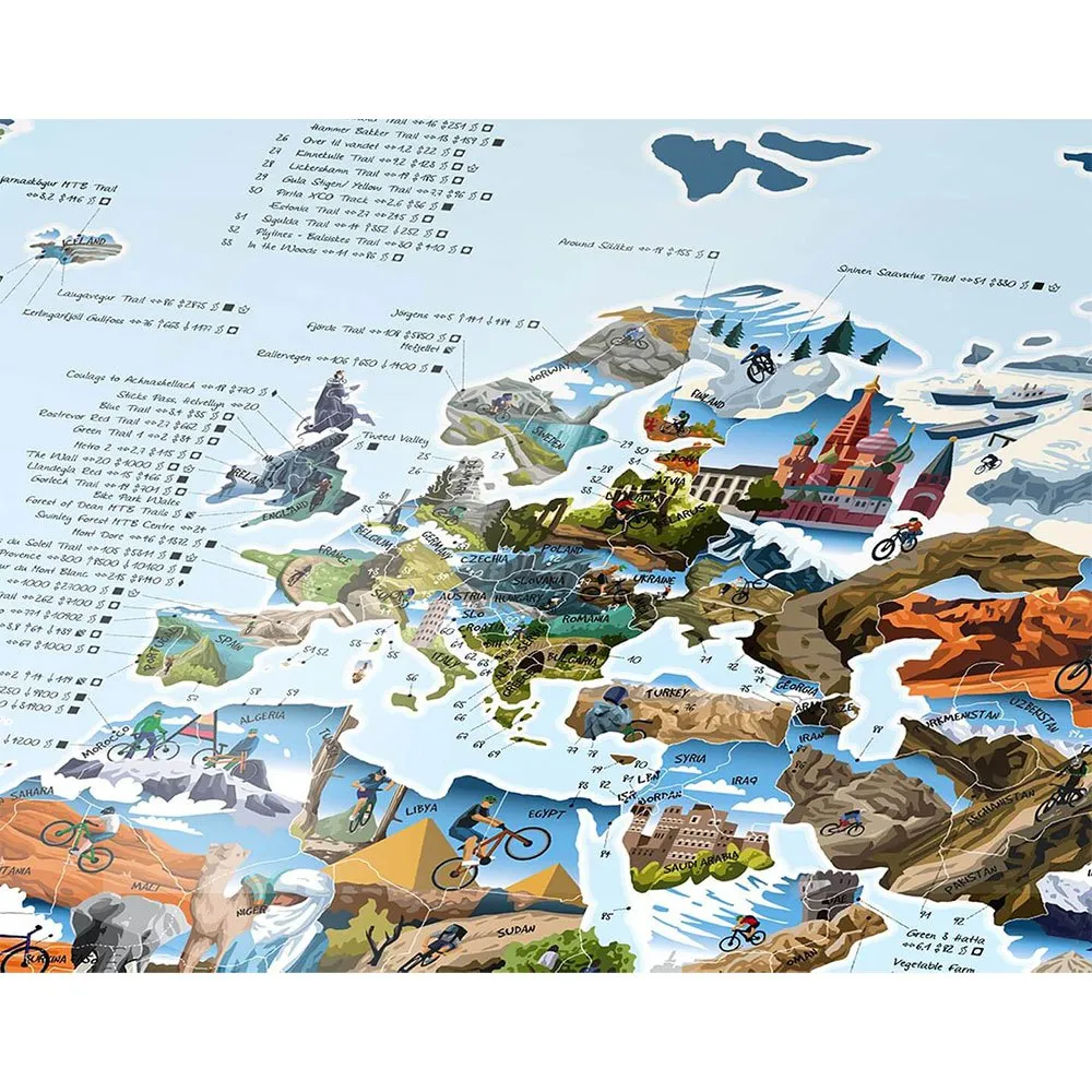 Awesome Maps Mountain Bike Best Trails In The World Kart, One size