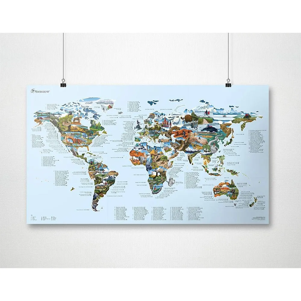 Awesome Maps Mountain Bike Best Trails In The World Kart, One size