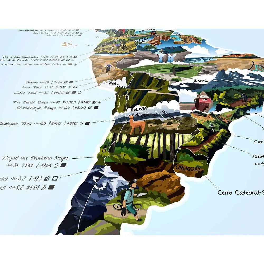 Awesome Maps Mountain Bike Best Trails In The World Kart, One size
