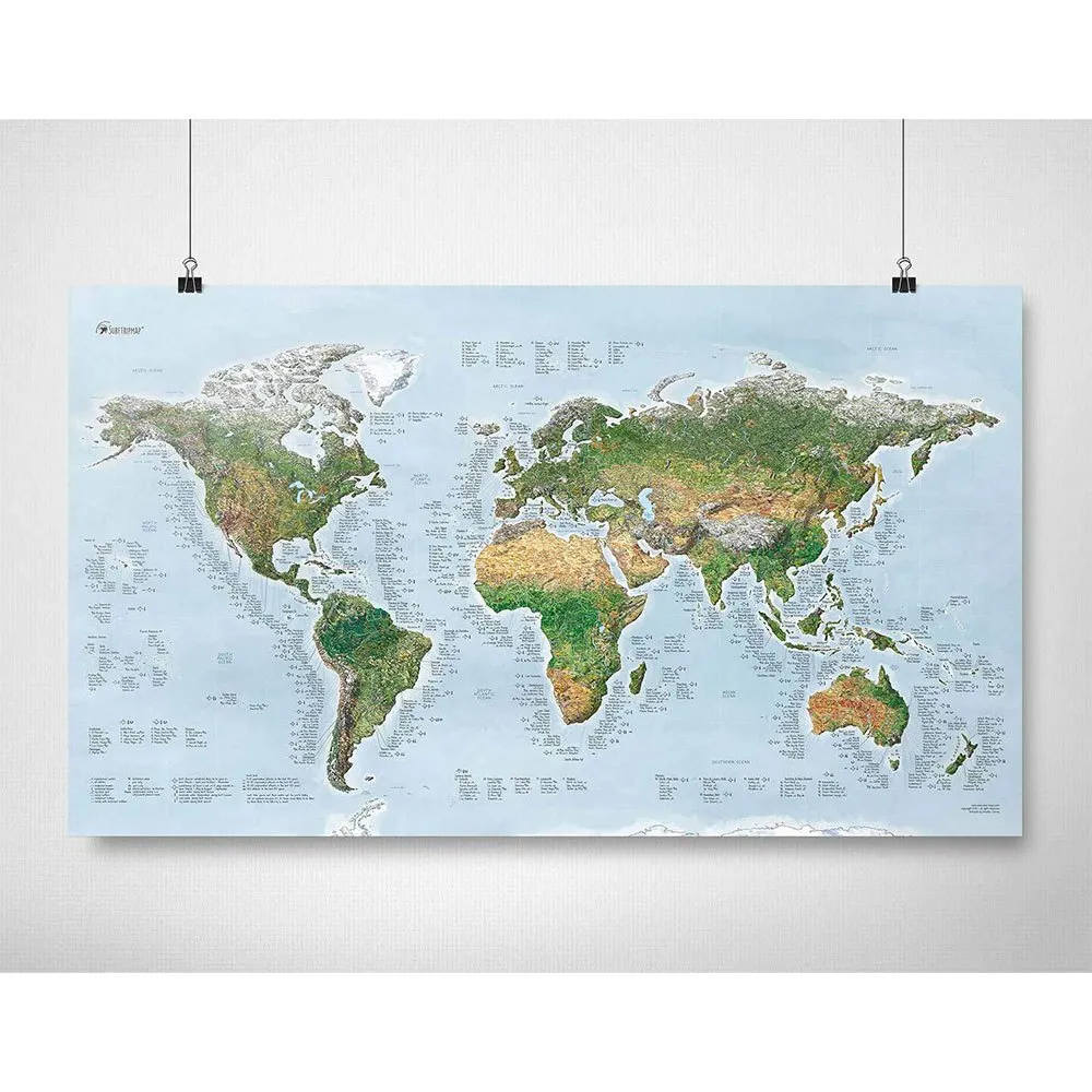 Awesome Maps Surftrip Green Edition Best Surf Beaches Of The World Green Edition Kart, One size