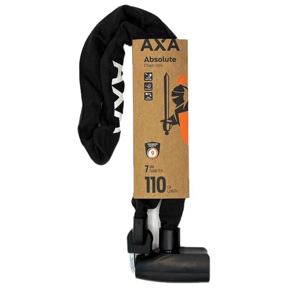 Axa Absolute 7/110 Kjedelås, Black / white, One Size Axa Absolute 7/110 Kjedelås, Black / white, One Size