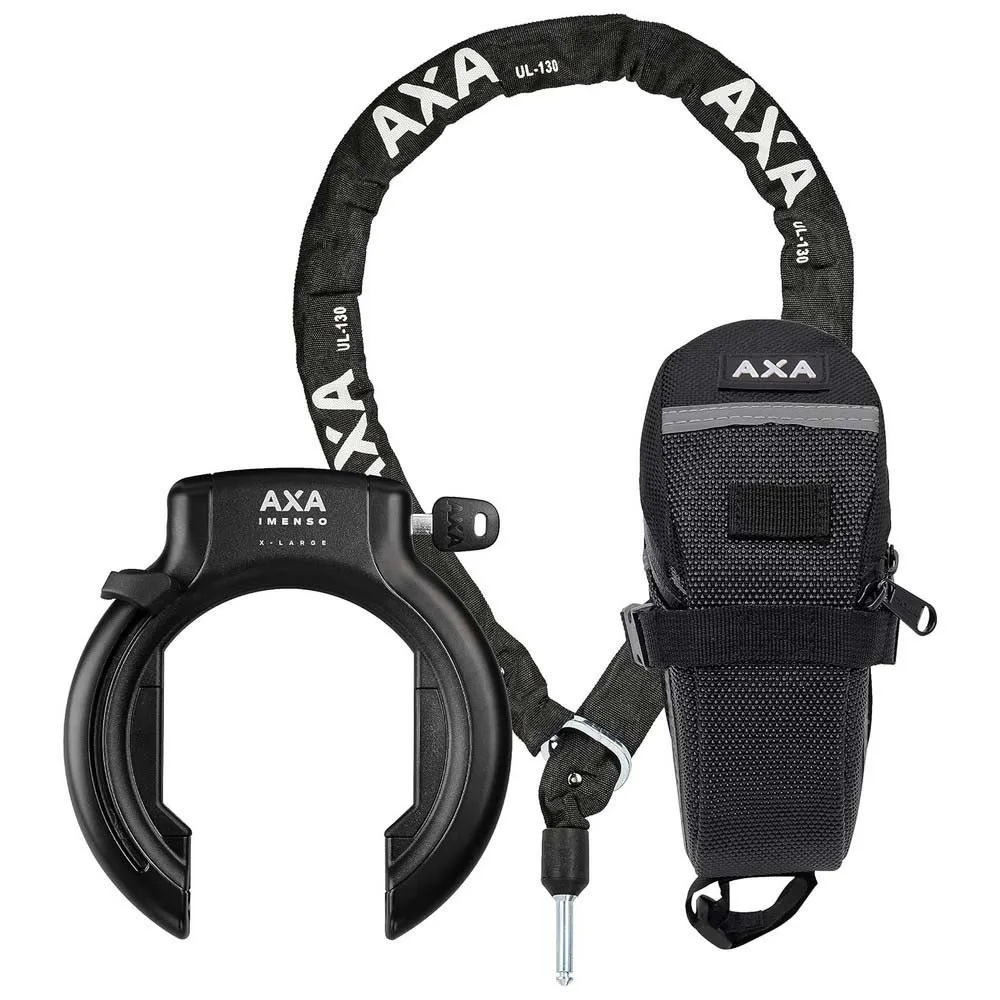 Axa Inmenso Xl + Ulc Sykkelrammelås, Black, 130cm Axa Inmenso Xl + Ulc Sykkelrammelås, Black, 130cm