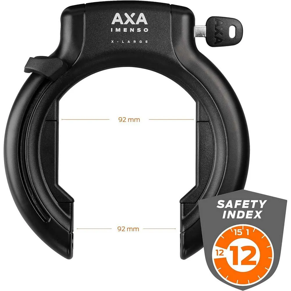 Axa Inmenso Xl + Ulc Sykkelrammelås, Black, 130cm Axa Inmenso Xl + Ulc Sykkelrammelås, Black, 130cm
